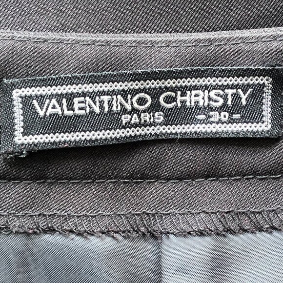 VALENTINO CHRISTY PARIS Women 3 Piece Custom Made Suit  Dark Grey  Black Line SM - Picture 14 of 16